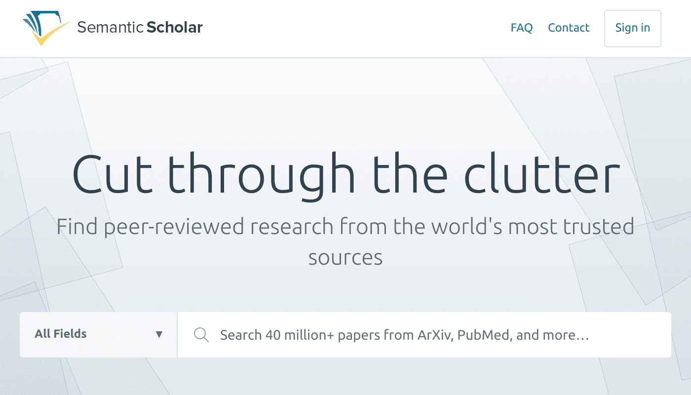 Semantic Scholarの検索インターフェース